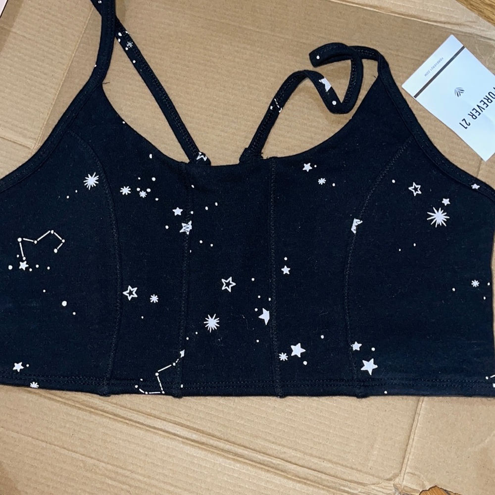 Forever 21 cropped cami, size S, black/white
